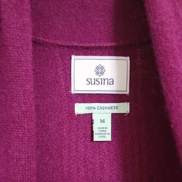 Susina Purple Cardigan Sweater Lightweight Open-Front - Picture 2 of 8